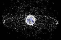 Space debris field