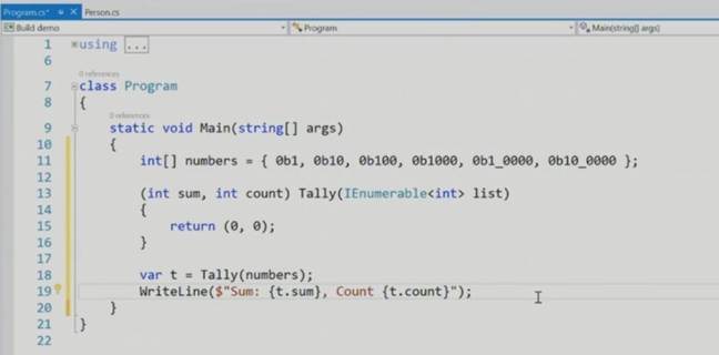 Nested functions and Tuple returns, two new features in C# 7