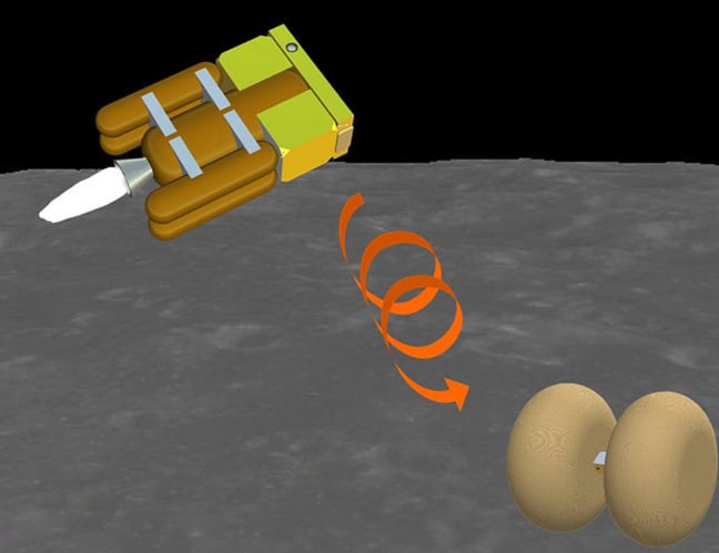 Artists impression of OMOTENASHI landing on the Moon. Pic: JAXA/University of Tokyo