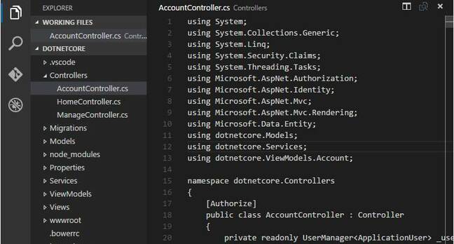 Developing an ASP.NET Core application with Visual Studio Code