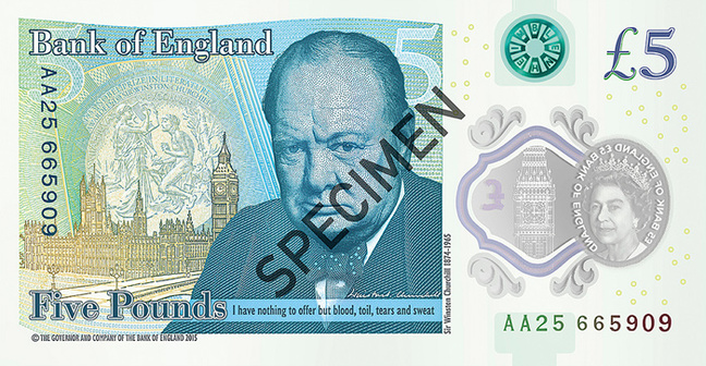 The Churchill fiver in full. Pic: Bank of England