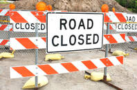 Road Closed sign