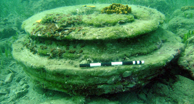 Concretion looking like a column base. Pic: University of East Anglia