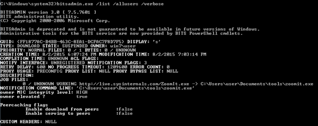 Sample BITS output from SecureWorks Sample BITS output from SecureWorks