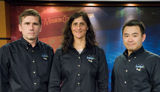 Yuri Malenchenko, Sunita Williams and Akihiko Hoshide