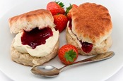 Scones with jam and cream. Photo by Shutterstock