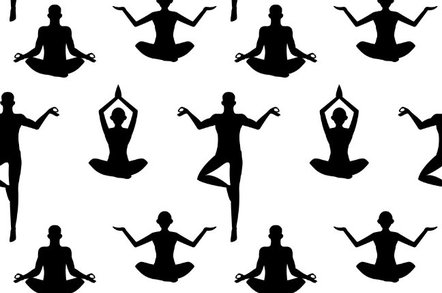 Yoga print - people doing yoga. Image via shutterstock