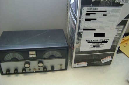 Gun parts were hidden in an antique radio