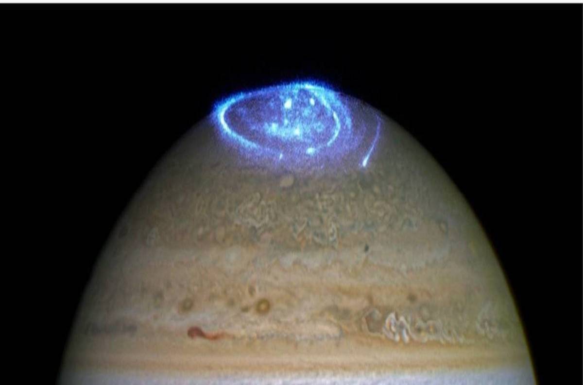 Jupiter's throwing a firework party for Juno – and Hubble's peeking in