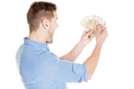 Man holding money