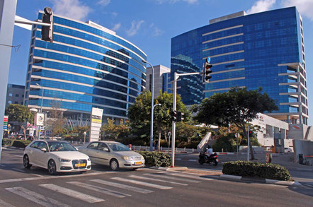 High-tech startup-rich neighbourhood Herzliya Pituach, Israel. Pic by InnaFelker, editorial use only via Shutterstock