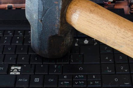 Smashed computer
