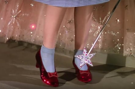 Ruby slippers from wizard of Oz