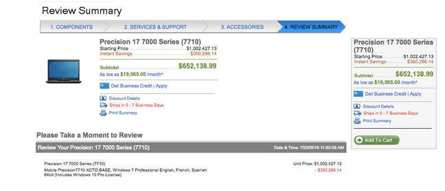 Dell laptop order page Dell laptop order page