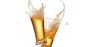 Two beer glasses clash and splash frothy beer into the air. Cheers! Photo by Shutterstock