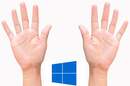 Ten fingers with windows flag