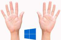 Ten fingers with windows flag