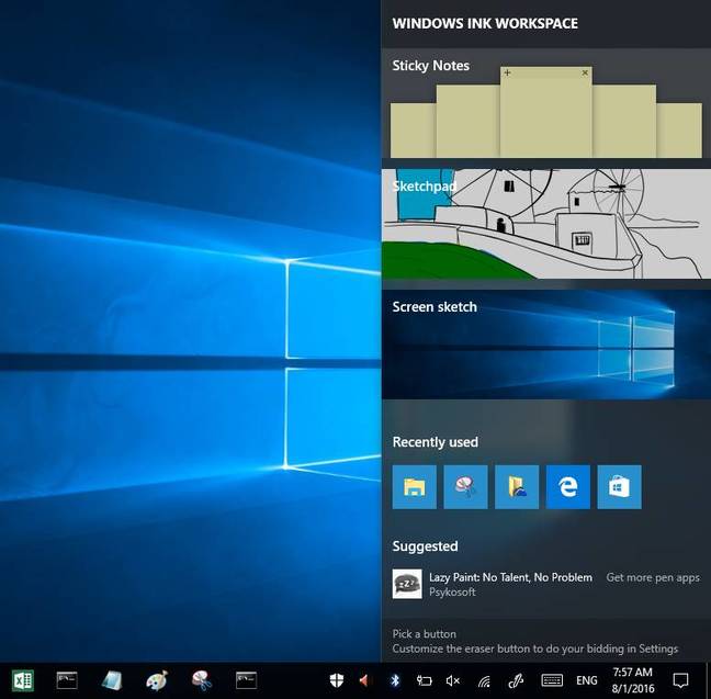 The Windows 10 Ink Workspace The Windows 10 Ink Workspace