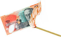 Australian $20 burning