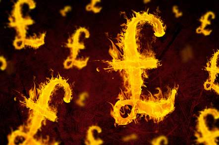 British sterling in flames