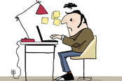 Angry man on laptop. Illustration via Shutterstock