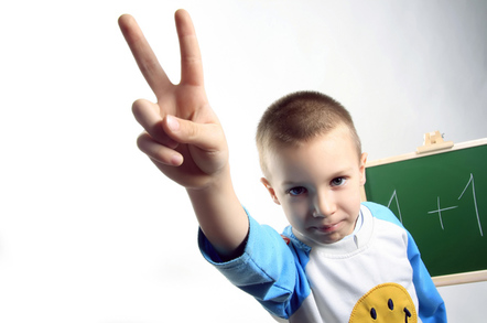 Boy two fingers, photo via Shutterstock