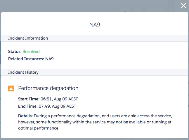 Salesforce status page beta