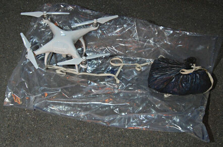 A quadcopter drone seized by the Metropolitan Police