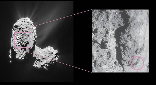 Comet landslide