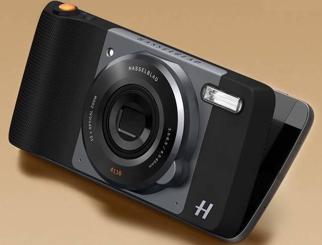 Hasselblad-branded add-on for Moto Z phones