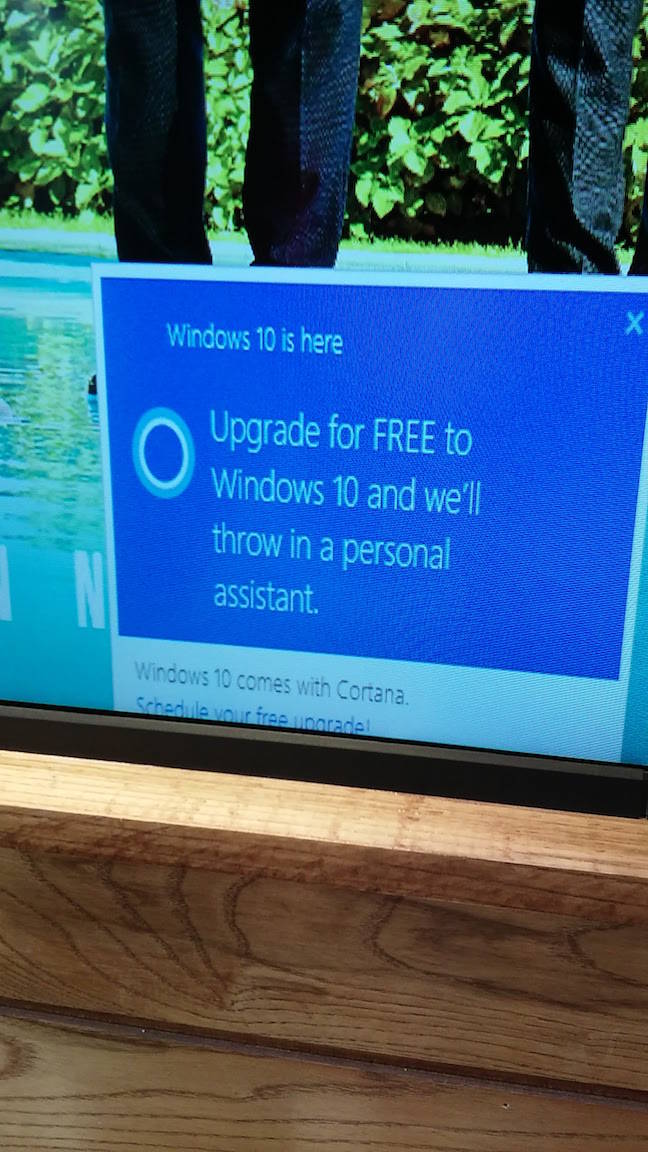 Windows nagware ruins ad