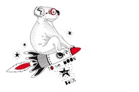 Koala on a rocket