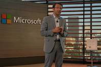 Microsoft&#39;s Judson Althoff, Executive VP of Commercial Business, briefing the press at Ignite