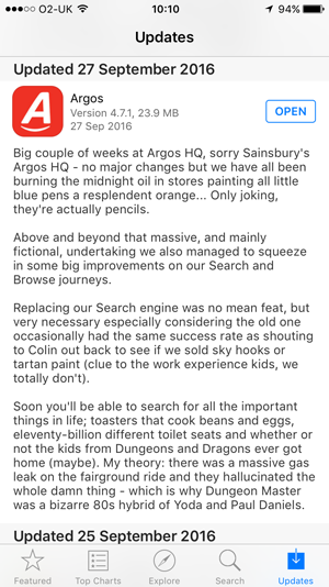 Argos screengrab from reader's phone....