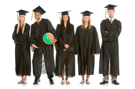 Graduation ceremony with class clown
