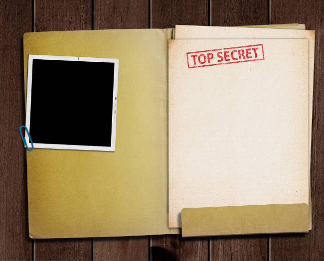 top secret folder open