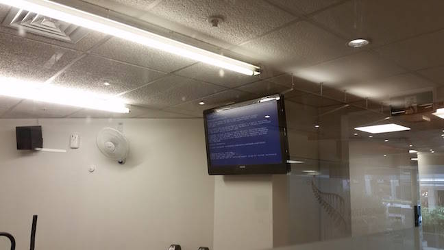 Reception BSOD in a gym