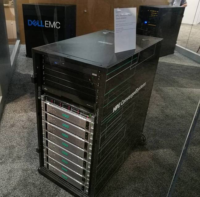 A preview of an Azure Stack solution on display at Microsoft