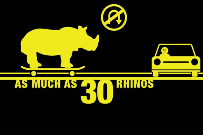 rhino warning pic. Pic via media centre at Yarra Trams