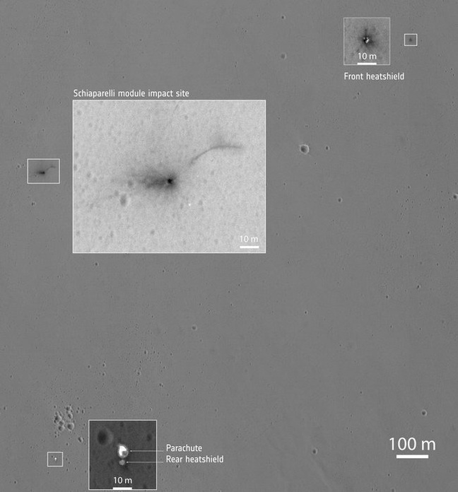 Zooming in on Schiaparelli components on Mars