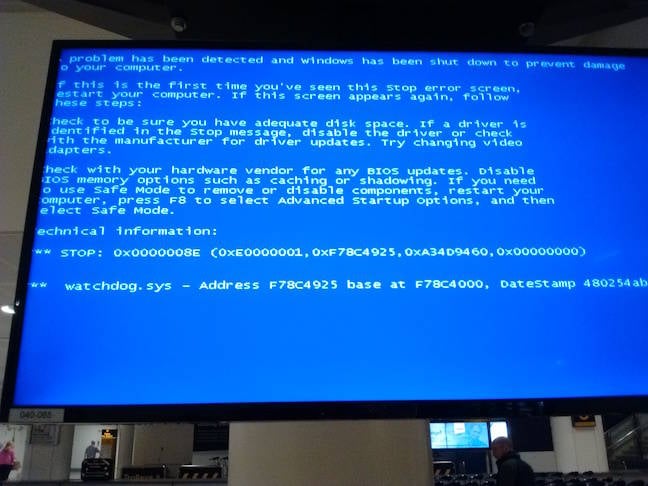 Manchester Airport BSOD