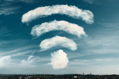 Wi-fi symbol made out of clouds. Photo by Shutterstock