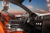 Robot drives a car. Conceptual illustration from Shutterstock