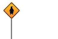 Penguin road sign