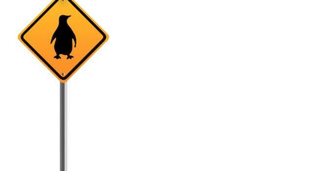 Penguin road sign