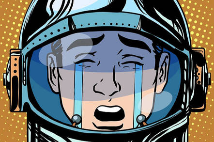 Weeping astronaut illustration via Shutterstock