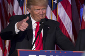 Donald Trump thumbs up photo via Shutterstock