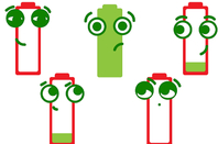 Batteries at various charges. Illustration by Shutterstsock