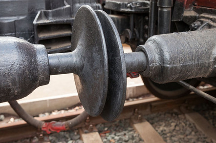 Cargo train coupling photo via Shutterstock