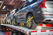 Uber self-driving car on a transport truck